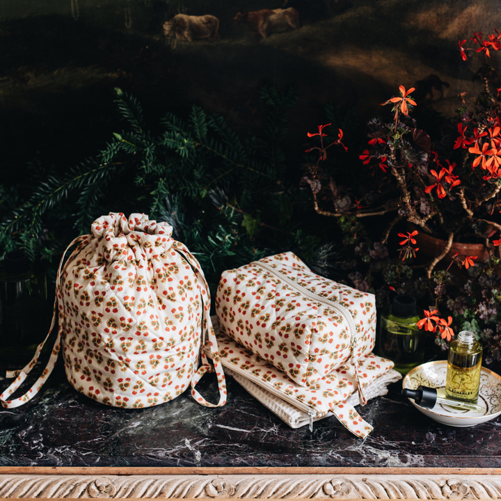 Quilted Cosmetic Zip Bag